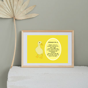 Gele Duckie Bijbel Verse Baby kamer Poster