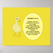 Gele Duckie Bijbel Verse Baby kamer Poster (Voorkant)
