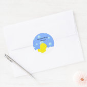 Gele Duckie in Bubble Bath Baby shower Sticker (Envelop)