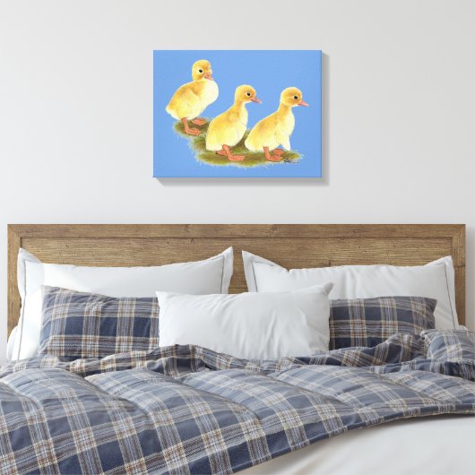 Gele ducklings canvas afdruk (Insitu (Slaapkamer))