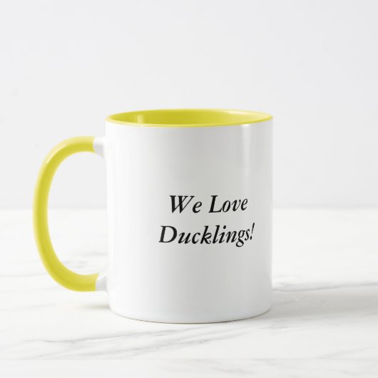 Gele ducklings mok (Links)