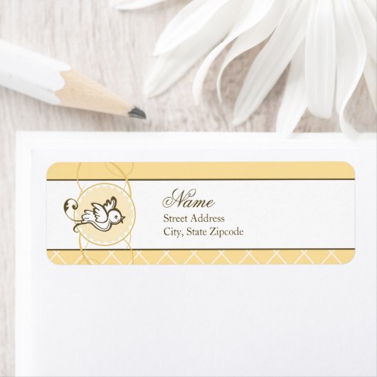 gele duif retour adres label (Insitu)