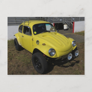 Gele Duitse Sedan Briefkaart