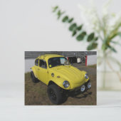 Gele Duitse Sedan Briefkaart (Staand voorkant)