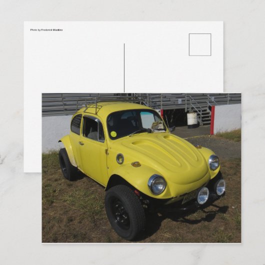 Gele Duitse Sedan Briefkaart (Voorkant / Achterkant)