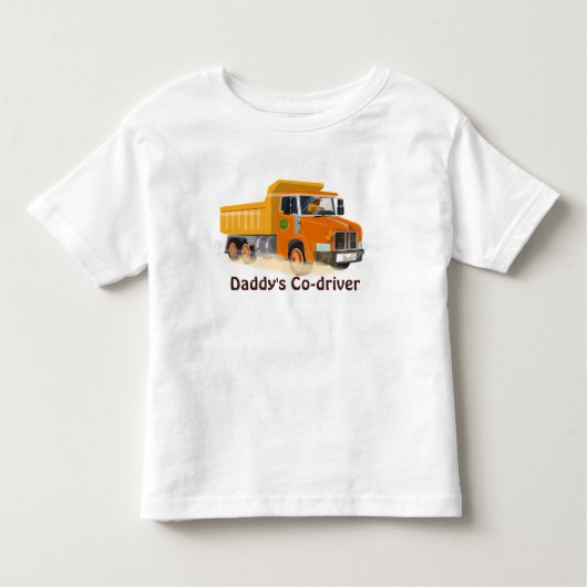 Gele Dump Truck Cartoon voor kinderen Kinder Shirts (Voorkant)