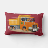 Gele Dump Truck Cartoon voor kinderen Kussen (Achterkant)
