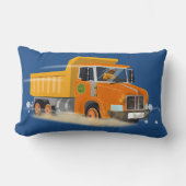 Gele Dump Truck Cartoon voor kinderen Kussen (Voorkant)