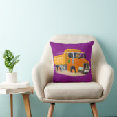 Gele Dump Truck Cartoon voor kinderen Kussen (Stoel)