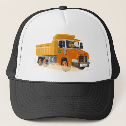 Gele Dump Truck Cartoon voor kinderen Trucker Pet (Voorkant)