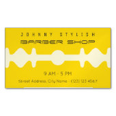 Gele duo-toonrazor bladvormig lijst magnetisch visitekaartje (Voorkant)