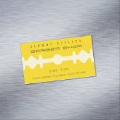 Gele duo-toonrazor bladvormig lijst magnetisch visitekaartje (Voorbeeld)