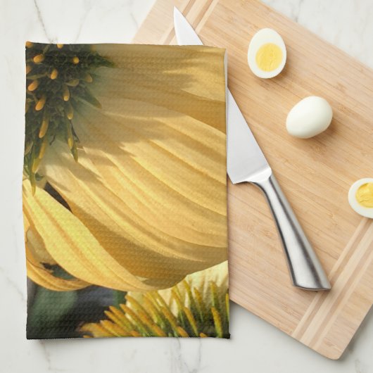 Gele Echinacea Theedoek (Quarter Fold)