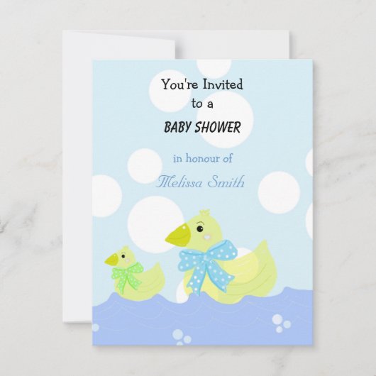 Gele Eend Baby Shower Kaart (Voorkant)