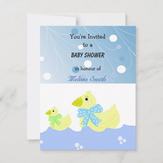 Gele Eend Baby Shower Kaart (Voorkant)