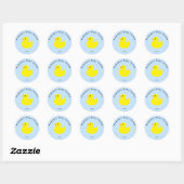 Gele Eend - Baby Shower Ronde Sticker (Vel)