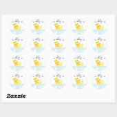 Gele Eend Baby Shower Ronde Sticker (Vel)
