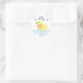 Gele Eend Baby Shower Ronde Sticker (Tas)