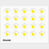 Gele Eend - Baby Shower Ronde Sticker (Vel)