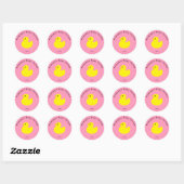 Gele Eend - Baby Shower Ronde Sticker (Vel)
