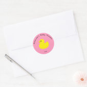 Gele Eend - Baby Shower Ronde Sticker (Envelop)