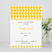 gele eend baby shower uitnodiging (Staand voorkant)