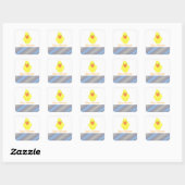 Gele Eend Baby Shower Vierkante Sticker (Vel)