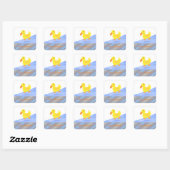 Gele Eend Baby Shower Vierkante Sticker (Vel)