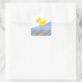 Gele Eend Baby Shower Vierkante Sticker (Tas)
