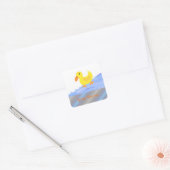Gele Eend Baby Shower Vierkante Sticker (Envelop)