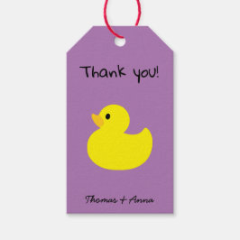 Gele Eend Bedankt Cadeaulabel
