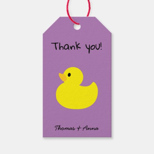 Gele Eend Bedankt Cadeaulabel (Voorkant)