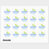 Gele Eend Bedankt Ronde Sticker (Vel)
