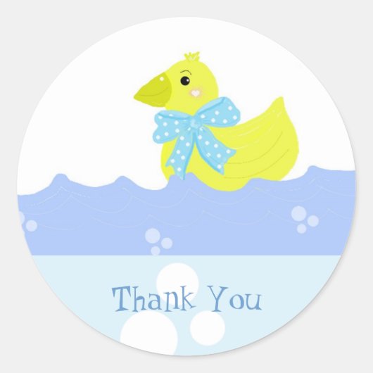 Gele Eend Bedankt Ronde Sticker (Voorkant)