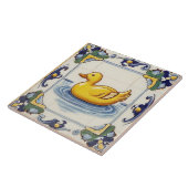 Gele Eend Blauw Groen Decoratieve Grens Badkamer Tegeltje (Zijkant)