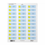 Gele Eend, Blauwe Kleur Etiket (Full Sheet)