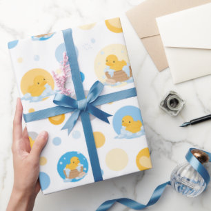 Gele eend bubbel bad cadeau inpakpapier
