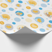 Gele eend bubbel bad cadeau inpakpapier (Hoek)