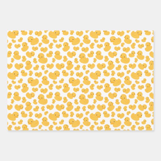 gele eend bubbel bad cadeau wrapping papier set inpakpapier vel (Voorkant)
