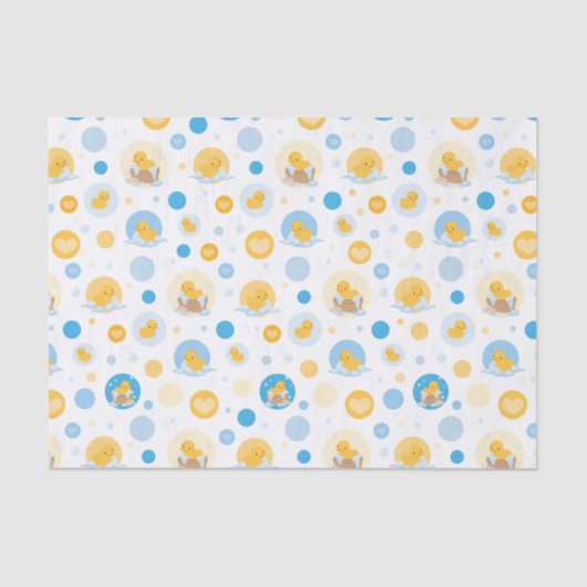 Gele eend bubbel bad patroon geschenk weefsel papi tissuepapier (Voorkant)