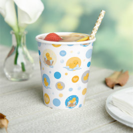 gele eend bubbel bad patroon papier cup papieren bekers