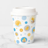 gele eend bubbel bad patroon papier cup papieren bekers (Achterkant)