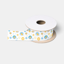 gele eend bubbel badprint satijnen lint