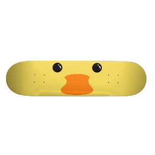 Gele Eend Cute Dierengezicht Ontwerp Persoonlijk Skateboard