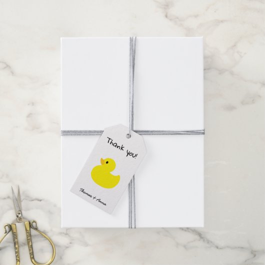 Gele Eend - Dank Je Cadeaulabel (Met Touw)