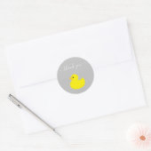 Gele Eend Dank je Ronde Sticker (Envelop)
