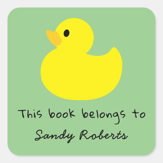 Gele eend - dit boek is van vierkante sticker (Voorkant)