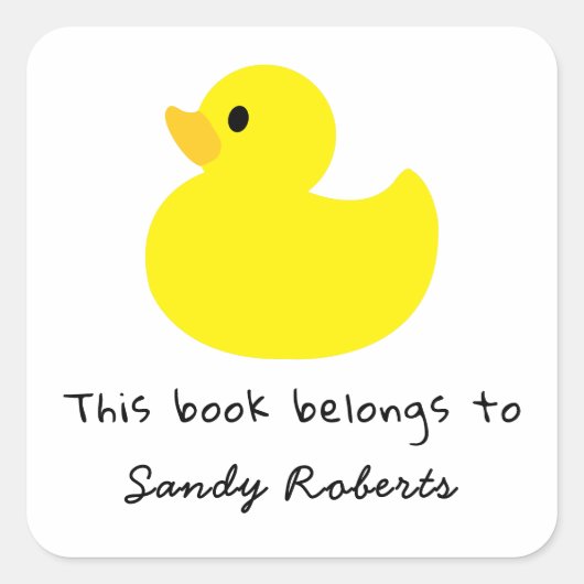 Gele eend - dit boek is van vierkante sticker (Voorkant)
