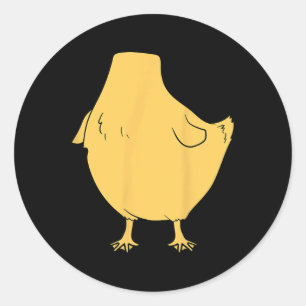 Gele eend lichaam buik Halloween kostuum Gemakkeli Ronde Sticker