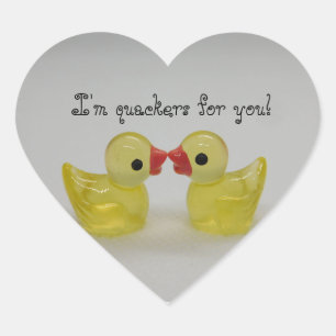 Gele Eend Liefde Hart Sticker